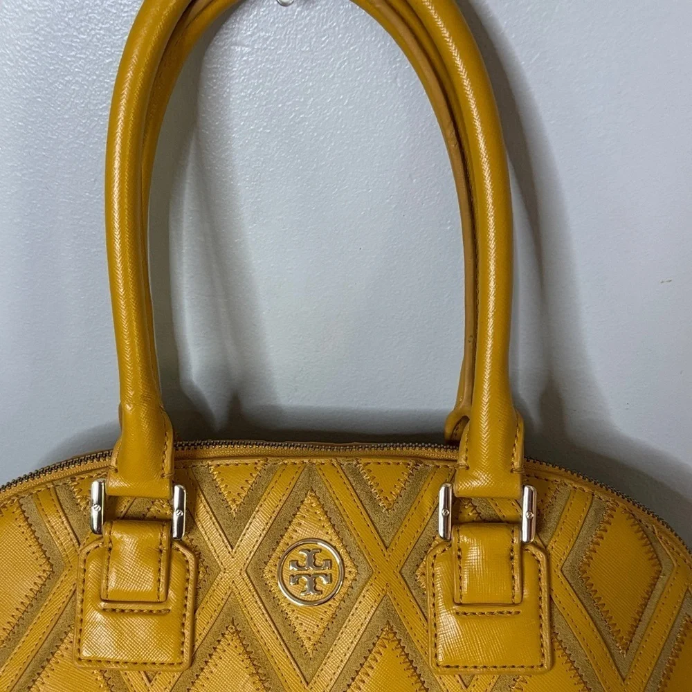 Tory Burch Mustard Diamond Satchel